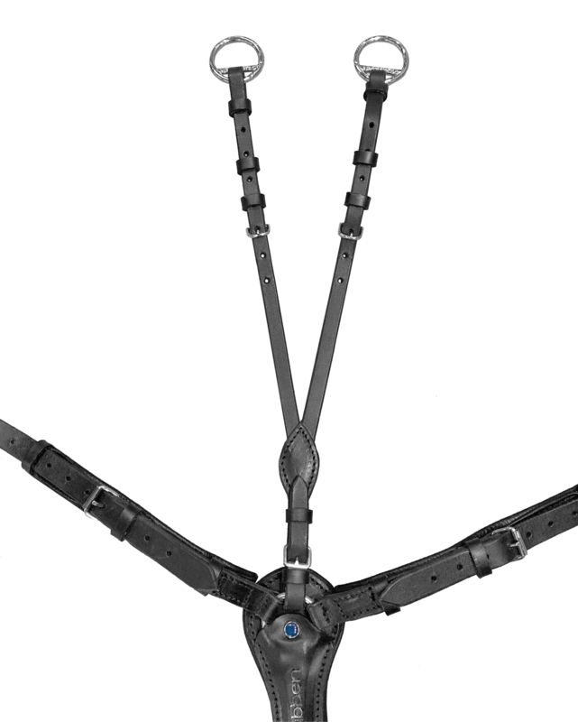 Stubben Pro-Jump Breastplate Open Martingale Fork #colour_black