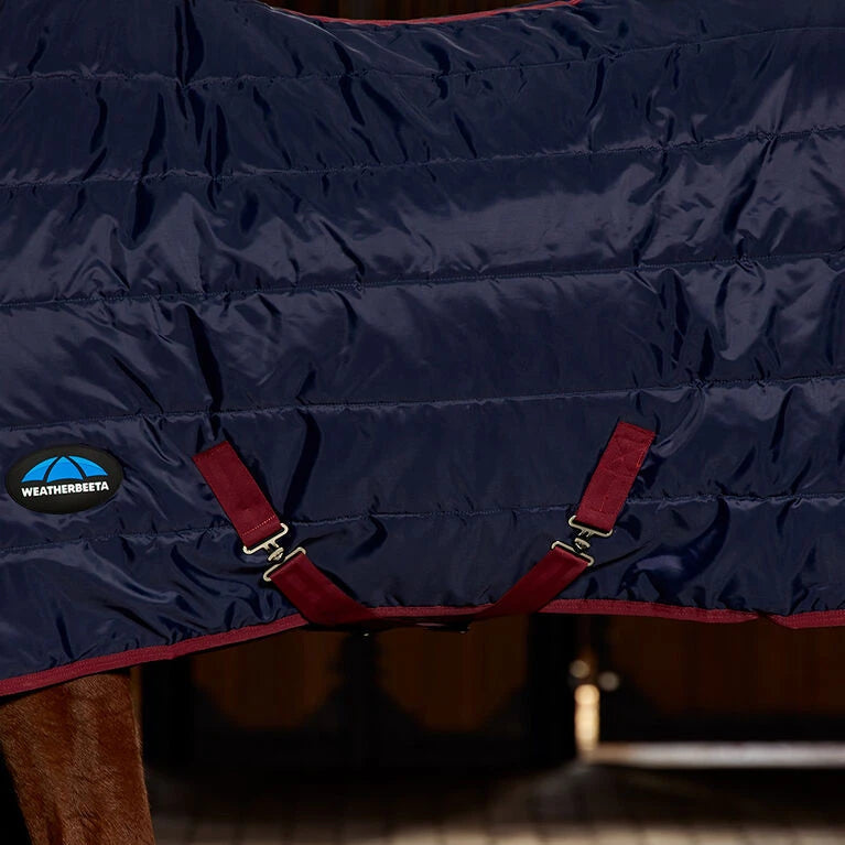 Weatherbeeta Comfitec 210D Channel Quilt 220G Standard Neck Stable #colour-navy-burgundy