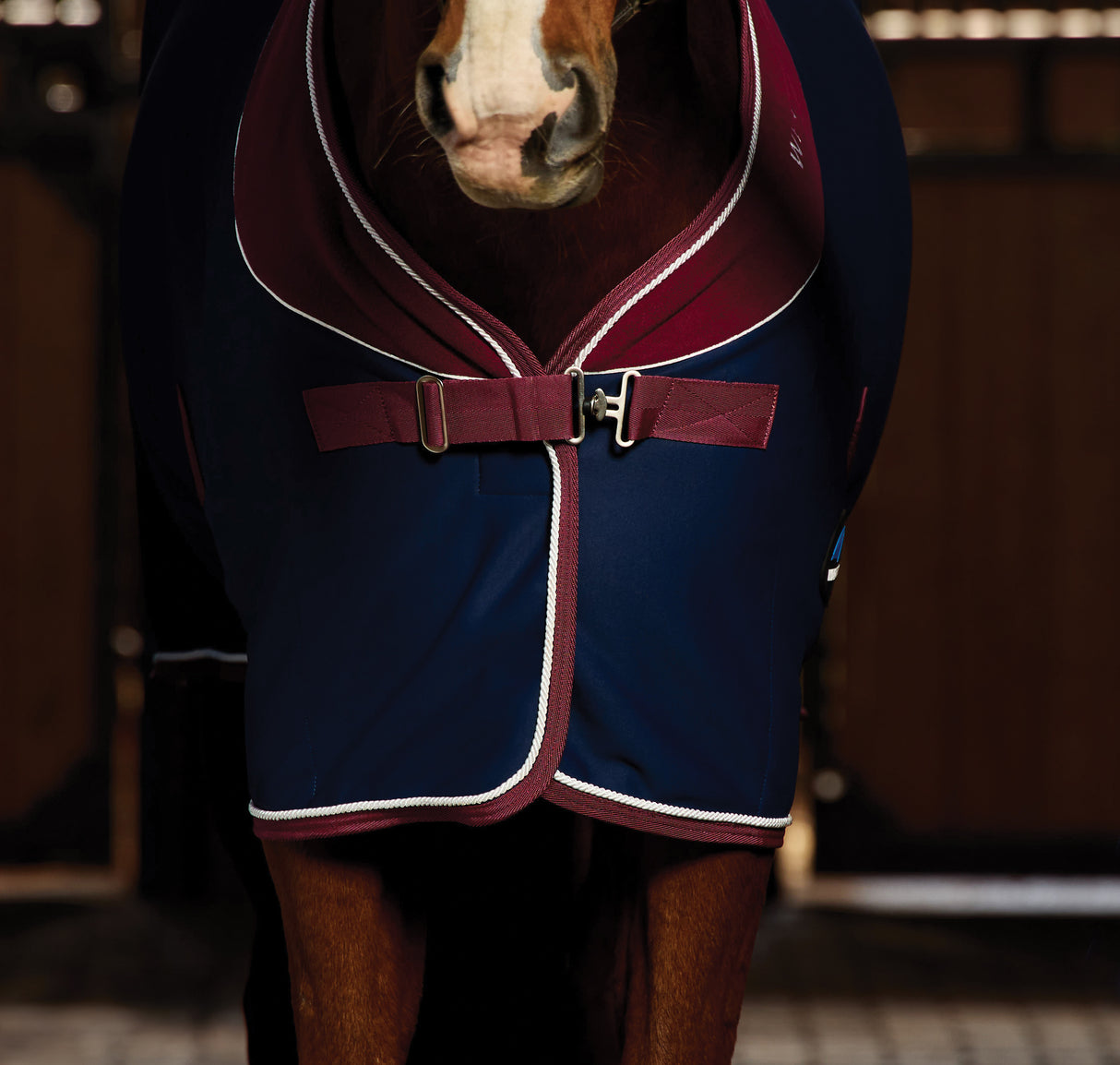 Weatherbeeta Opulence Show Sheet Standard Neck #colour_navy-burgundy