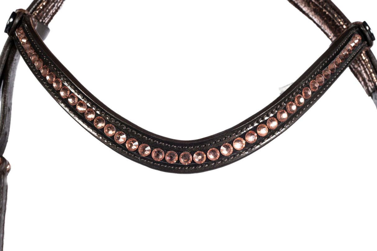 HKM Bridle -Sofia- #colour_brown/rose-gold