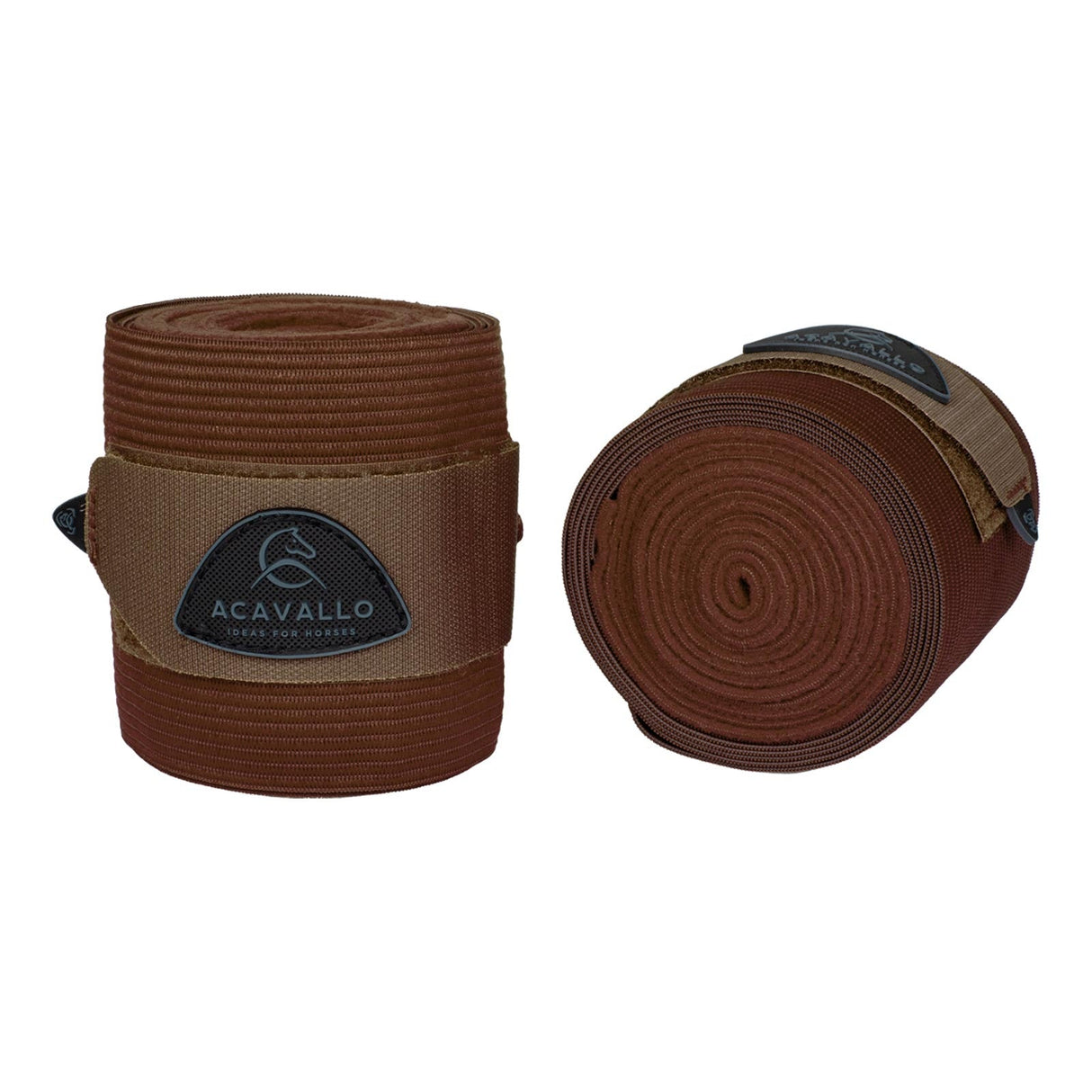 Acavallo Elasticated Exercise Bandages Fleece #colour_brown