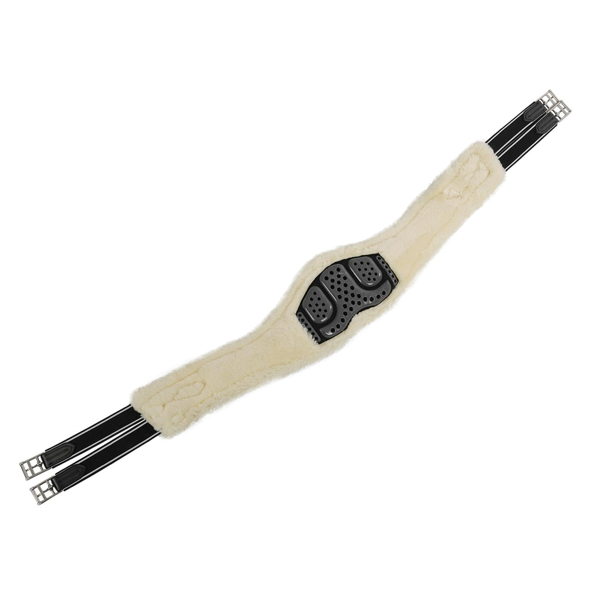 Acavallo Jumping Girth Classic Gel Pvc Detachable Faux Sheepskin #colour_black