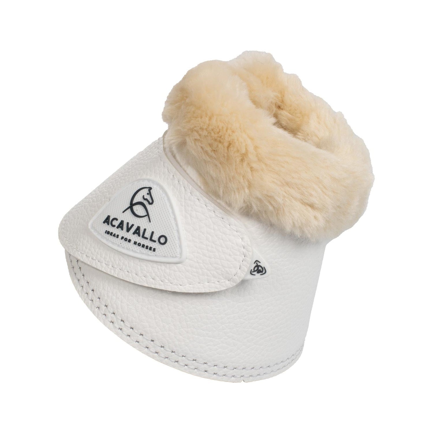 Acavallo Bell Boots Faux Sheepskin & Hook-And-Loop Closure #colour_white