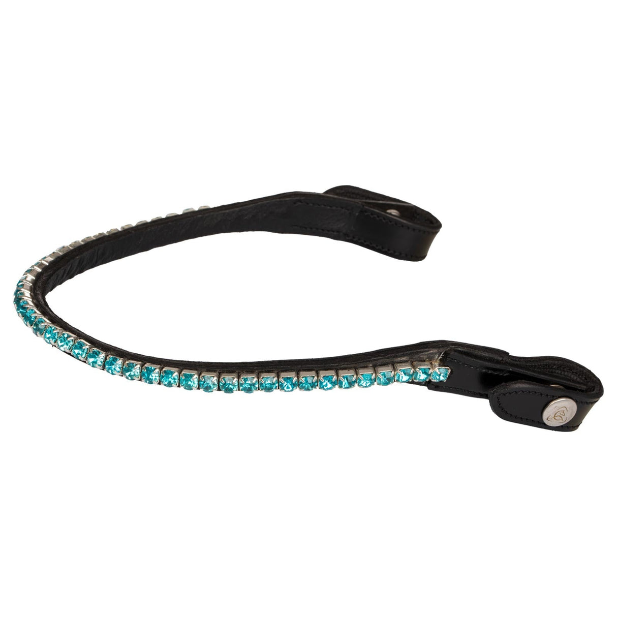 Acavallo Browband Calfskin & Round Crystals #colour_black-blue