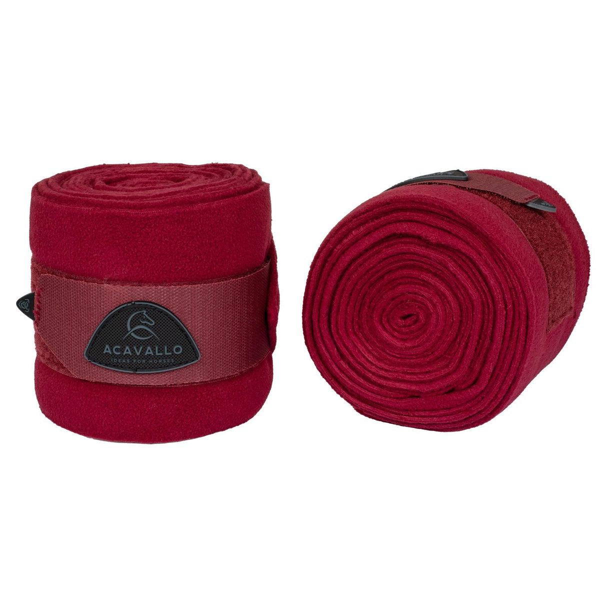 Acavallo Fleece Exercise Bandages Hook-And-Loop Closure Fastening #colour_burgundy