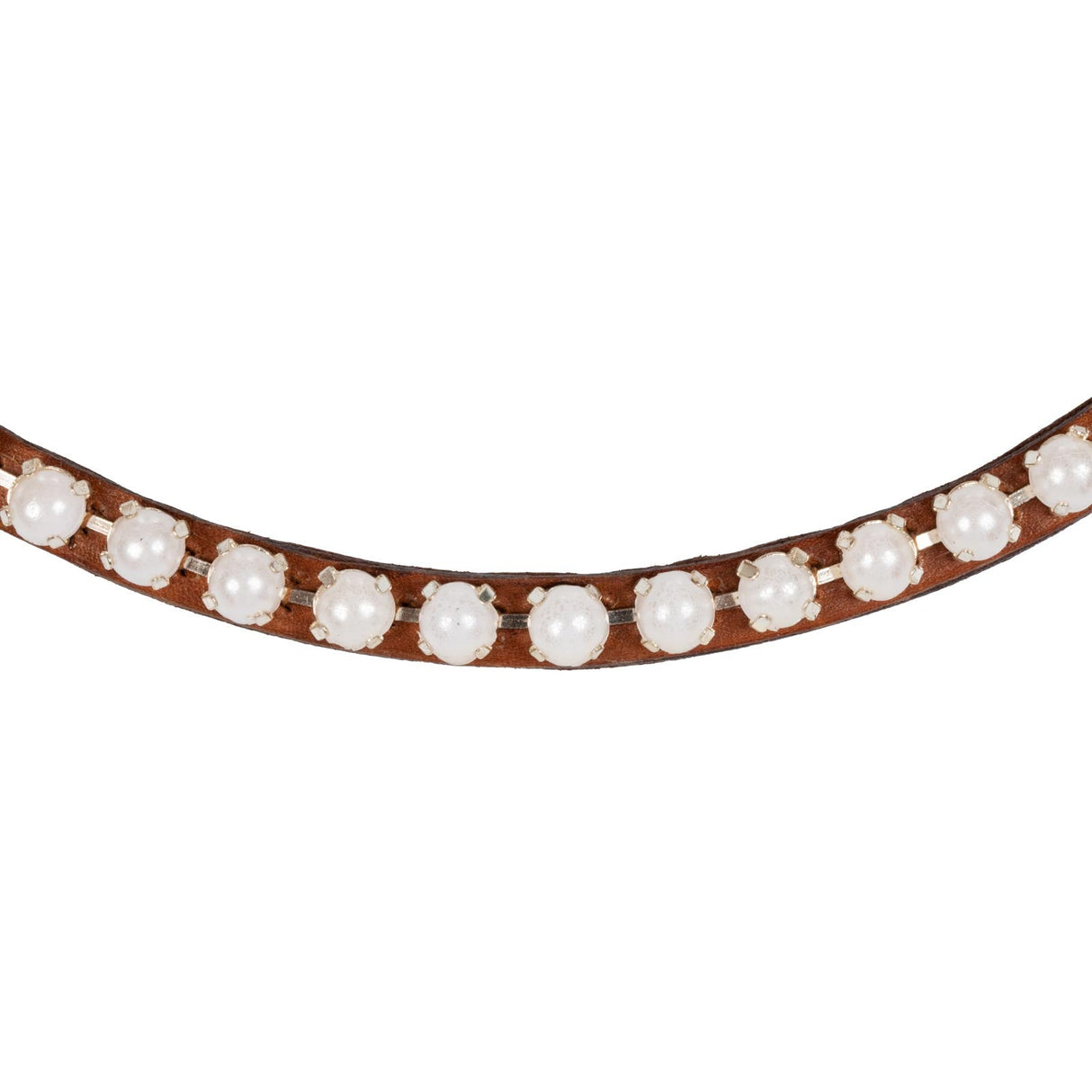 Acavallo Browband Calfskin & Oval Crystals #colour_cognac-transparent