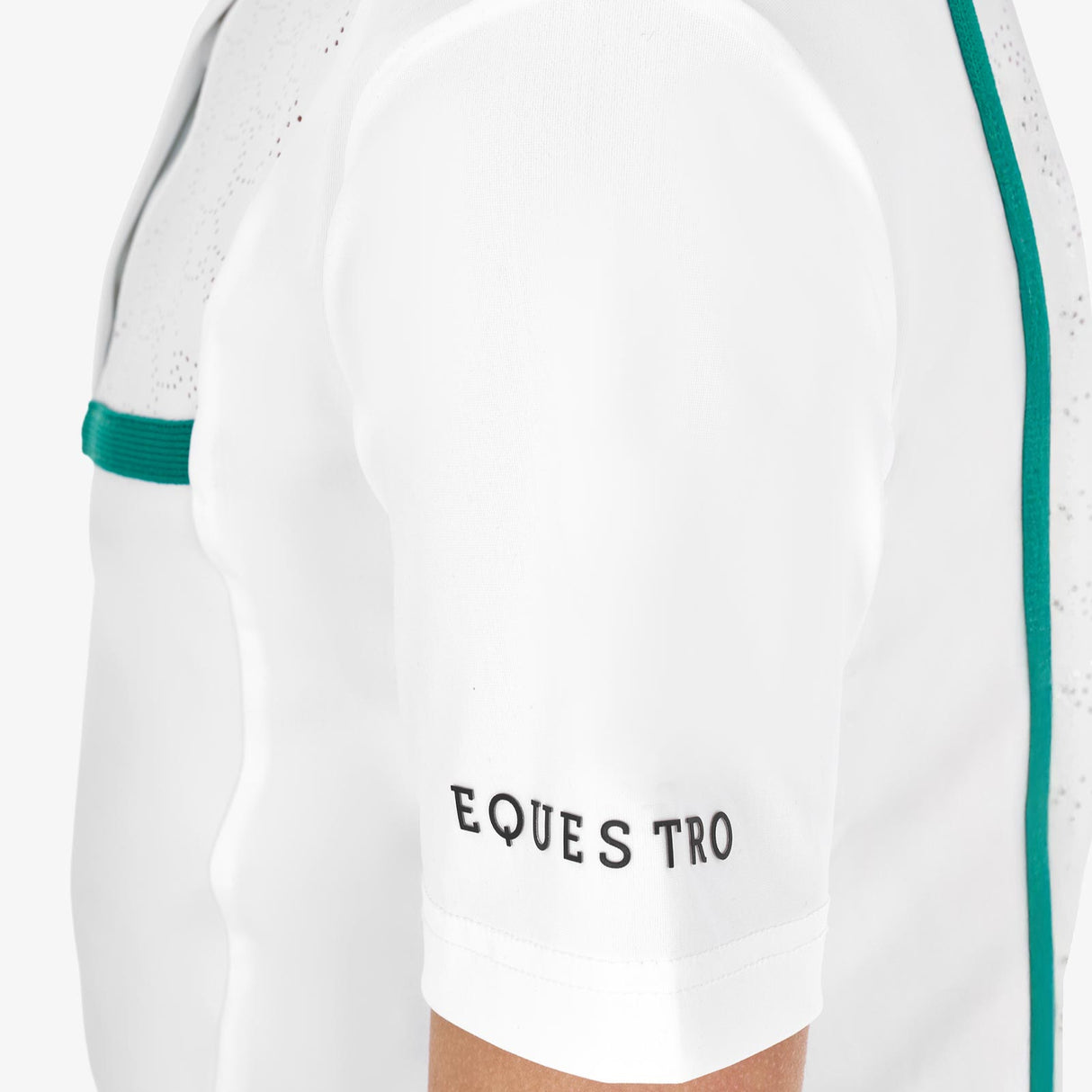 Equestro Girls' Slim Fit Competition Jacket With Chest Perforated Inserts #colour_green-white