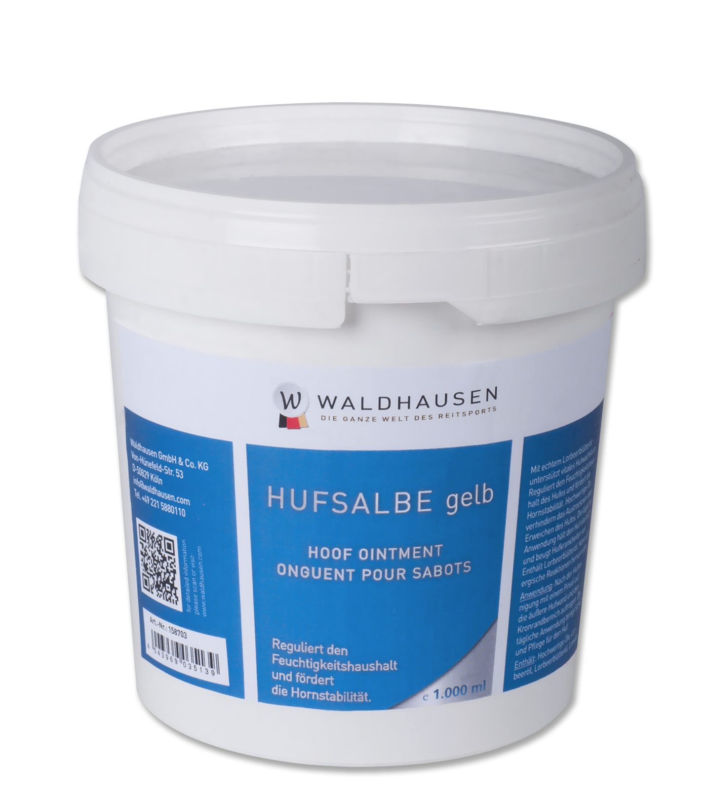 Waldhausen Hoof Grease + Laurel Oil, 1000ml #colour_yellow