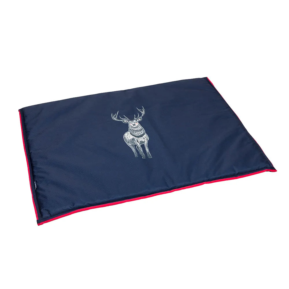 House of Paws Stag Water Resistant Reversible Boot Mat #colour_navy