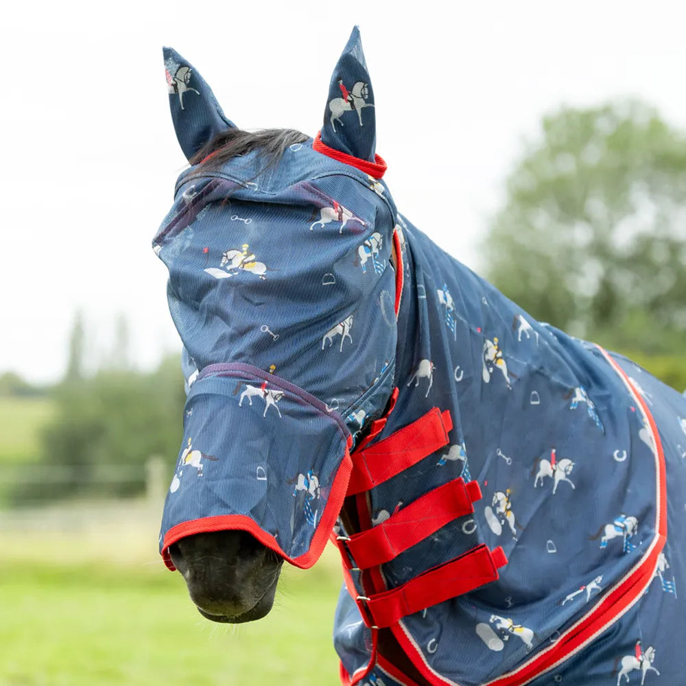 Hy Equestrian Competition Ready Fly Mask with Ears and Detachable Nose
