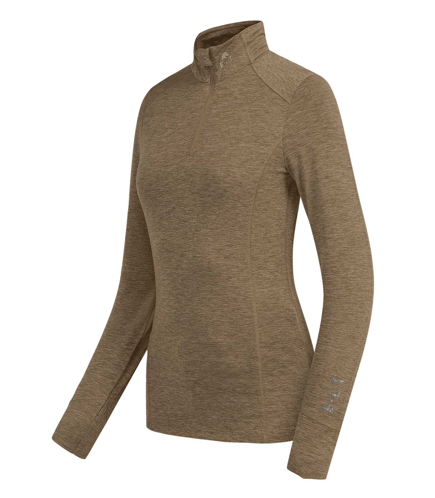 E.L.T Ladies Milano Functional-Zip Shirt #colour_cappuccino-melange