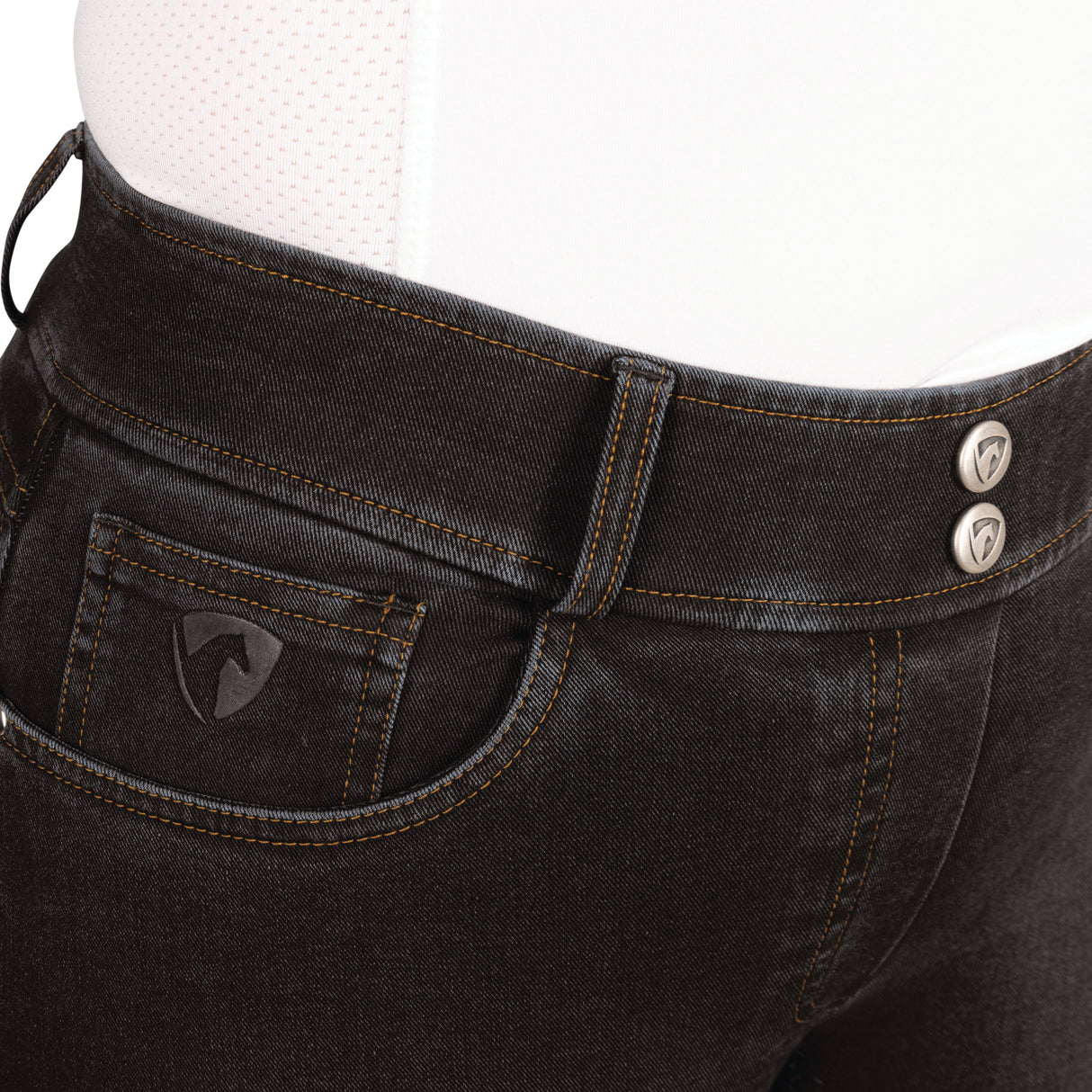 Hy Equestrian Elevate Style Denim Breeches #colour_black