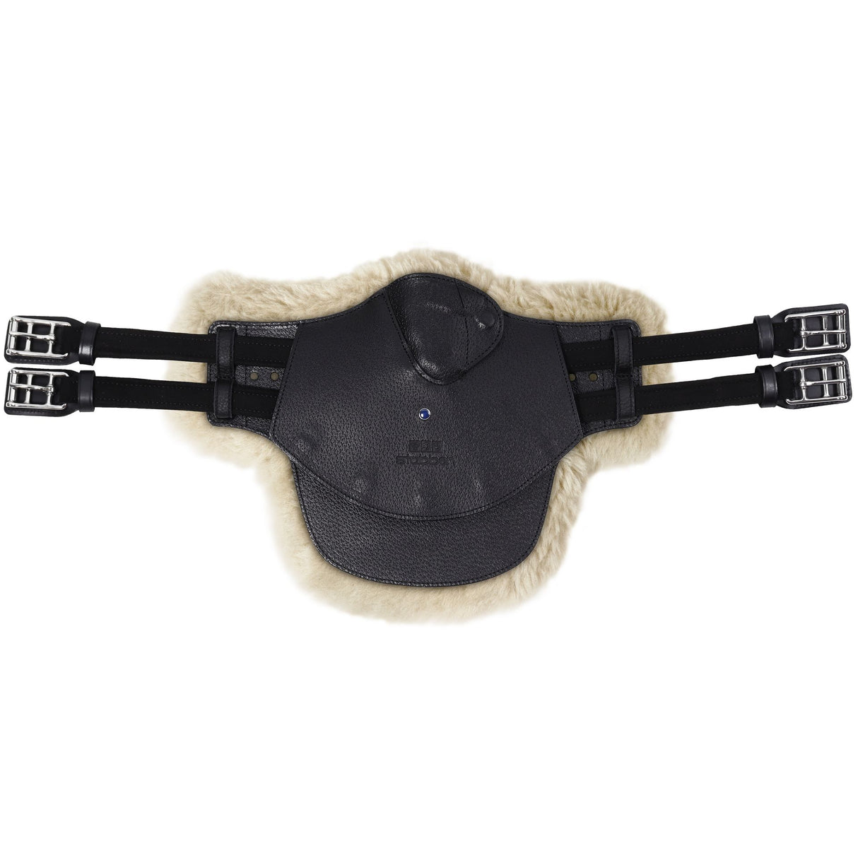 Stubben Equi-Soft® Belly Stud Girth with Cover - Black #colour_lambskin-beige-brown