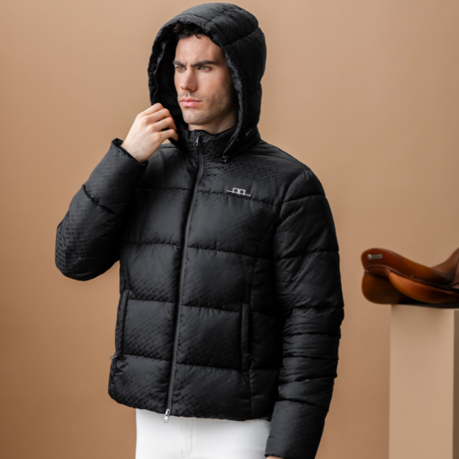 Alessandro Albanese Men's Quilo Monogram Puffer Coat #colour_core-black