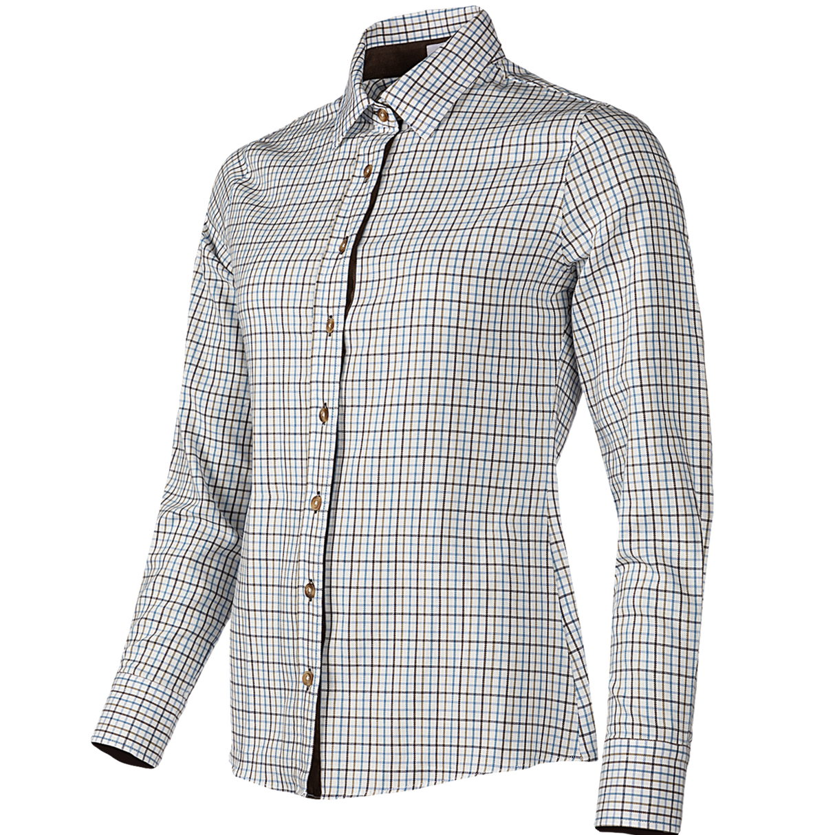 Baleno Nina Ladies Classic Blouse With a Modern Touch #colour_check-sand-blue