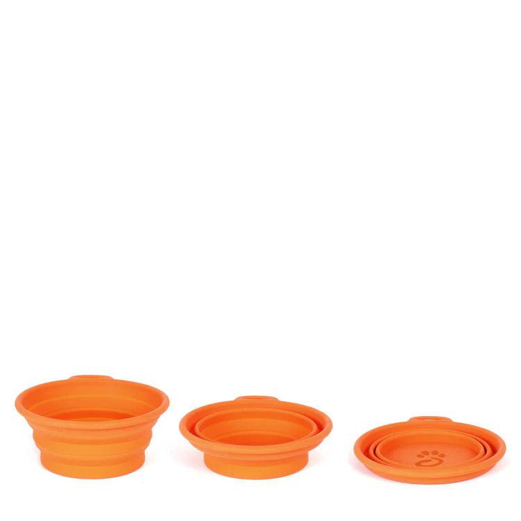 Mountain Paws Collapsible Silicone Dog Bowl #colour_orange