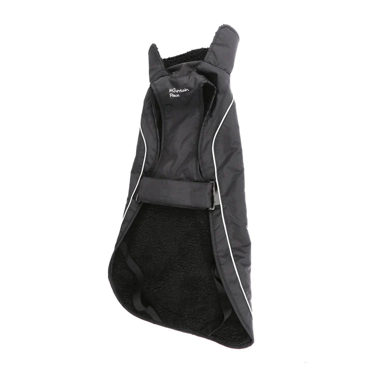 Mountain Paws Fleece Lined Dog Raincoat #colour_black
