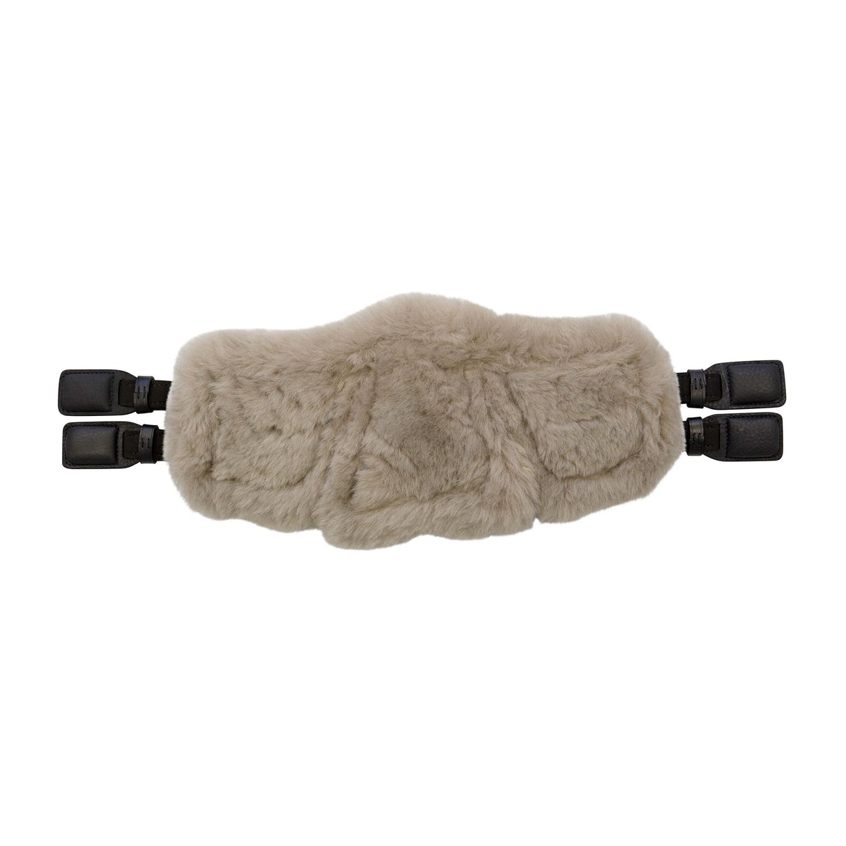 Stubben Equi-Soft® Saddle Girth with Cover - Black #colour_lambskin-beige-brown
