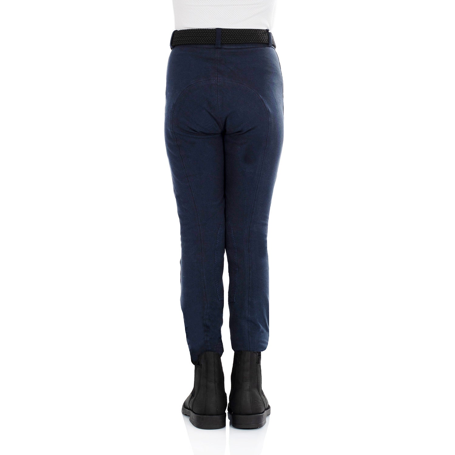 Equestro Leilani Model Junior Jodhpur Breeches In Stretch Material #colour_blue