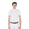Equestro Men's Competition Polo Shirt In Breathable Technical Fabric #colour_white
