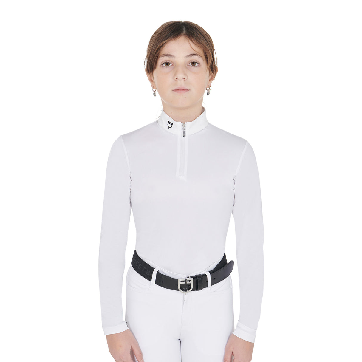 Equestro Girls' Slim Fit Anti-Uv Competition Polo Shirt