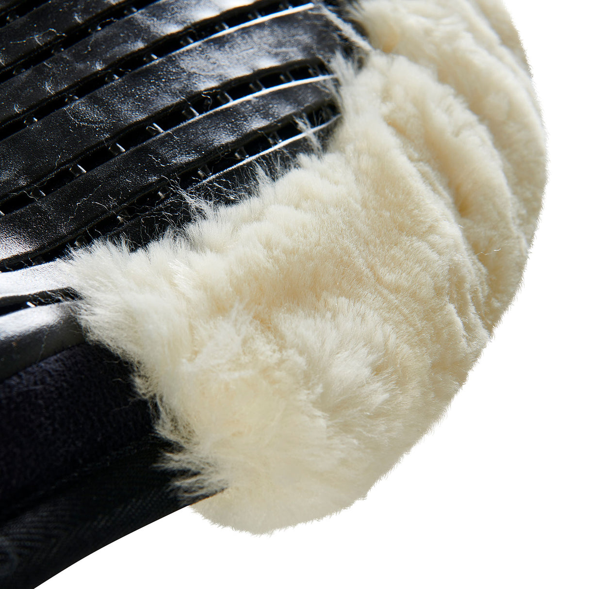 Acavallo Pad Mf-S Jccs-S Cw-Cs Suede Cut-Out Faux Sheepskin Gel Grip Flat #colour_black-natural