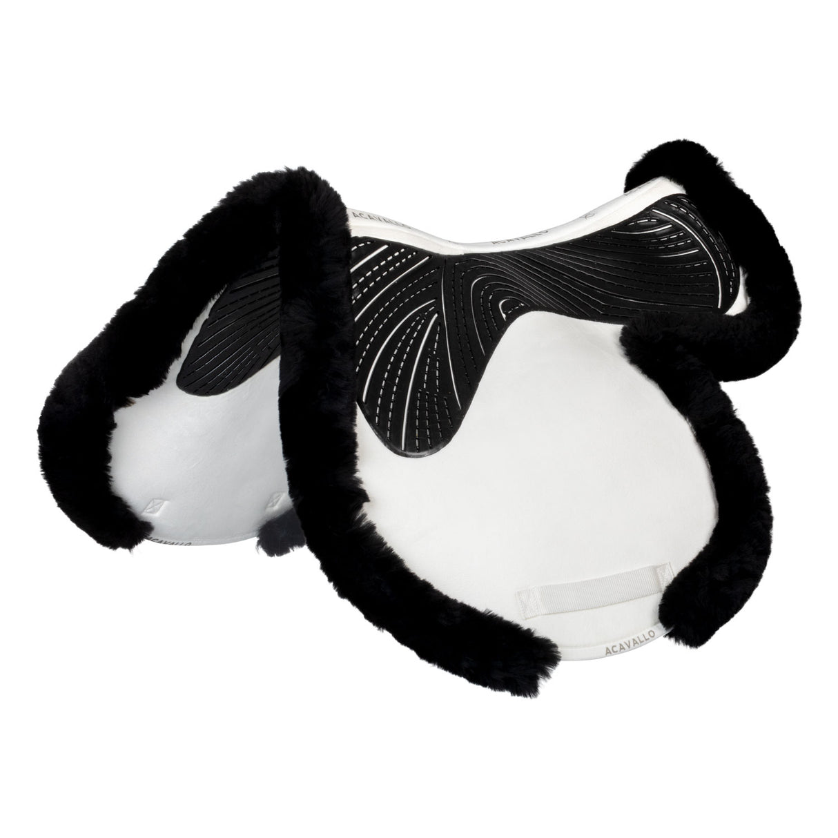 Acavallo Saddle Pad JS-S CW-CS Cut-Out Numnah Twin Sided Gel Grip #colour_white-black