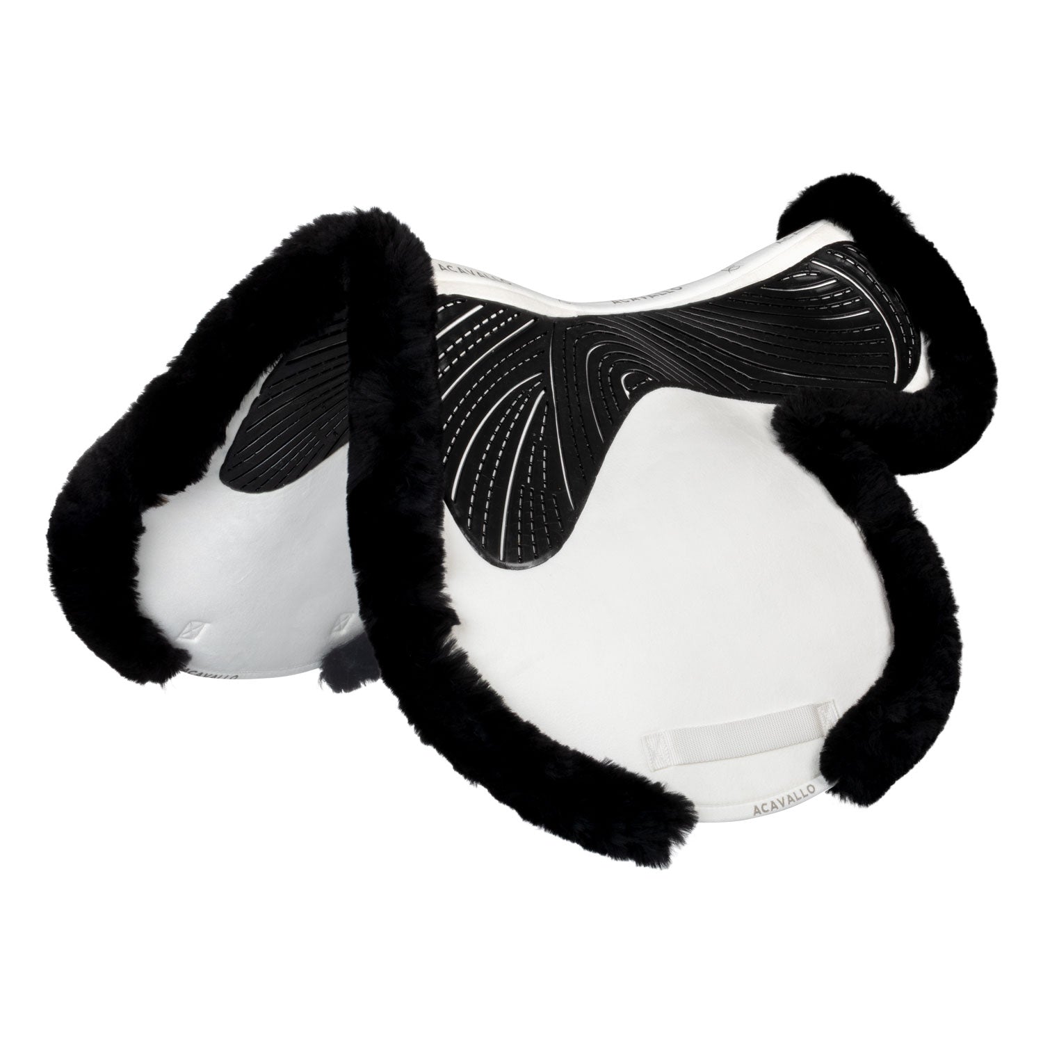 Acavallo Saddle Pad JS-S CW-CS Cut-Out Numnah Twin Sided Gel Grip #colour_white-black