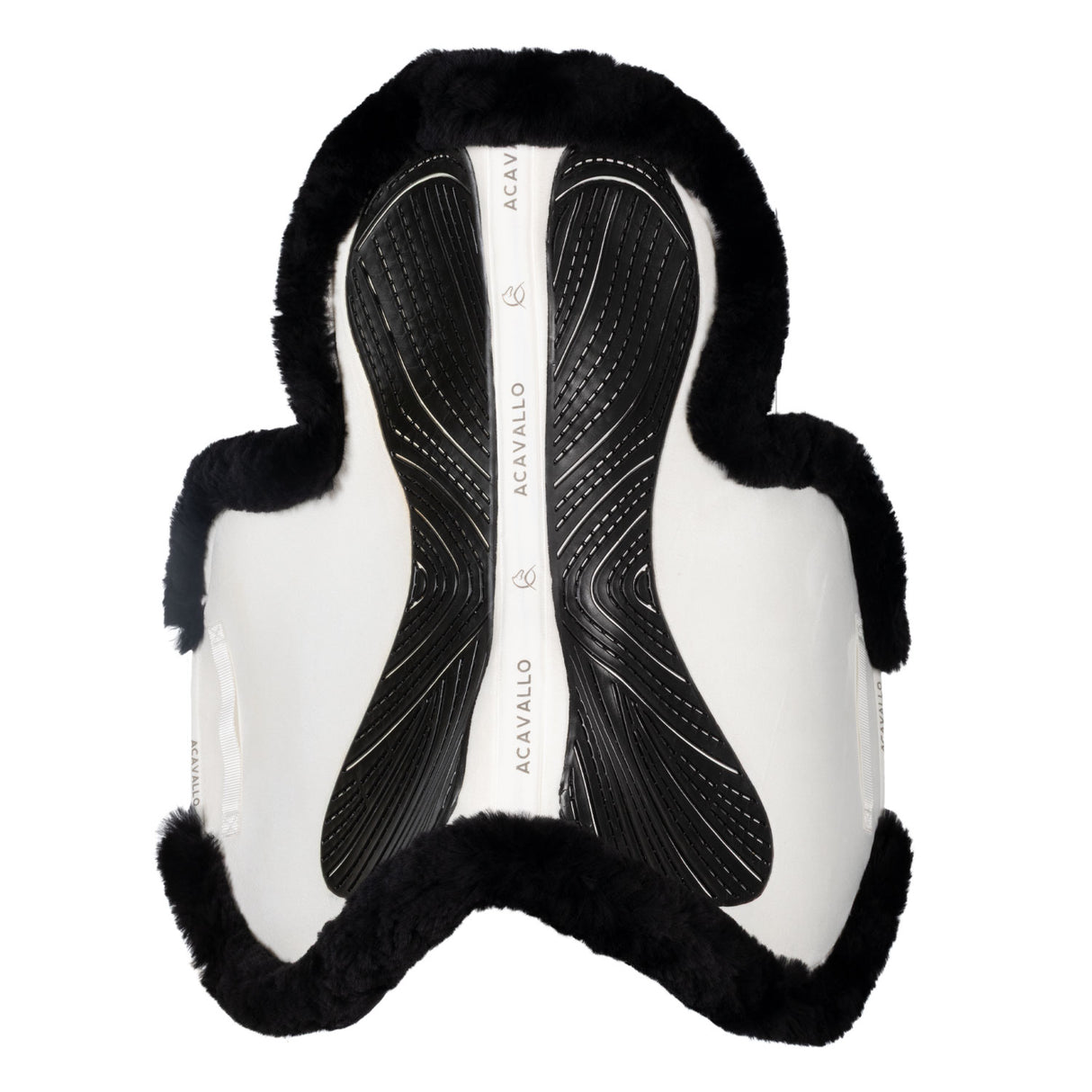 Acavallo Saddle Pad JS-S CW-CS Cut-Out Numnah Twin Sided Gel Grip #colour_white-black