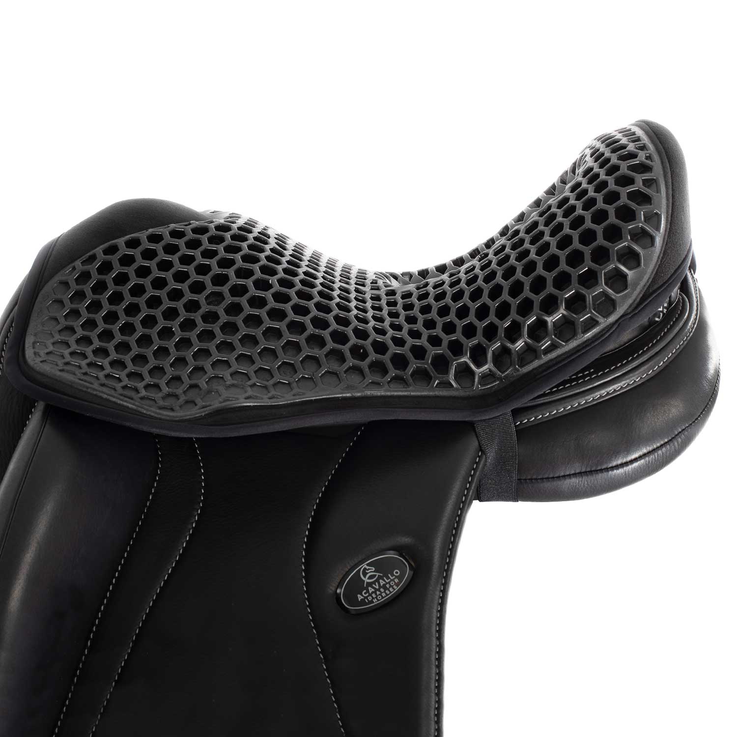 Acavallo Ortho-Coccyx Seat Saver Dressage Hexagonal Gel-Out Dri-Lex 20mm #colour_black