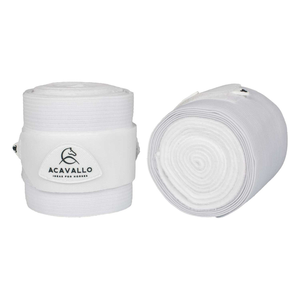 Acavallo Elasticated Exercise Bandages Fleece #colour_white