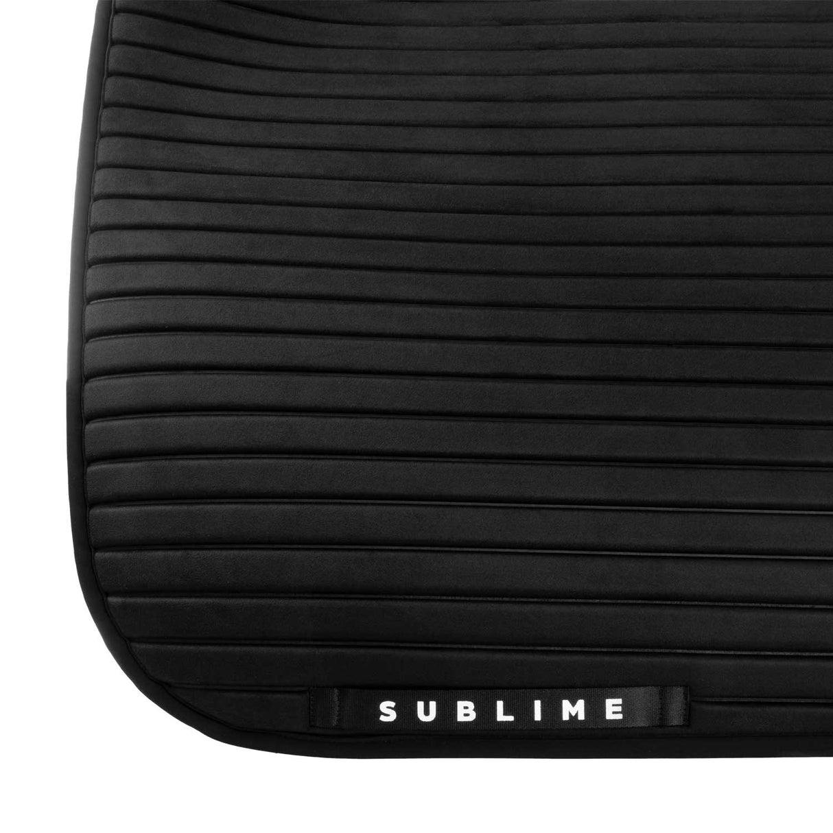 Acavallo Stripe Suede Dressage Saddle Pad W/Square Back Corner #colour_black