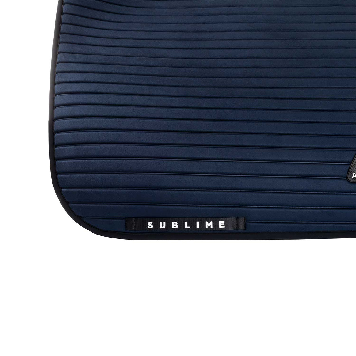 Acavallo Stripe Suede Dressage Saddle Pad W/Square Back Corner #colour_blue