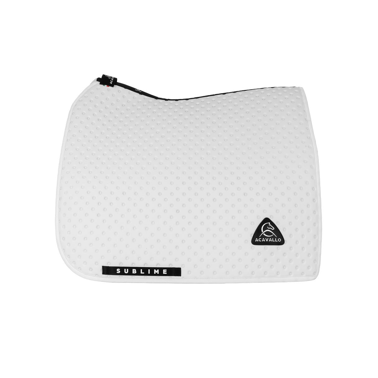 Acavallo Point Dressage Saddle Pad W/Square Back Corner #colour_white