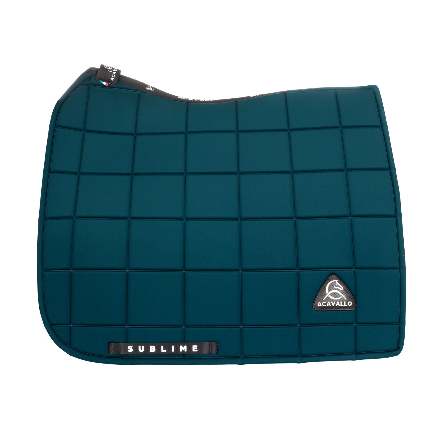 Acavallo Square Dressage Saddle Pad W/Square Back Corner #colour_green