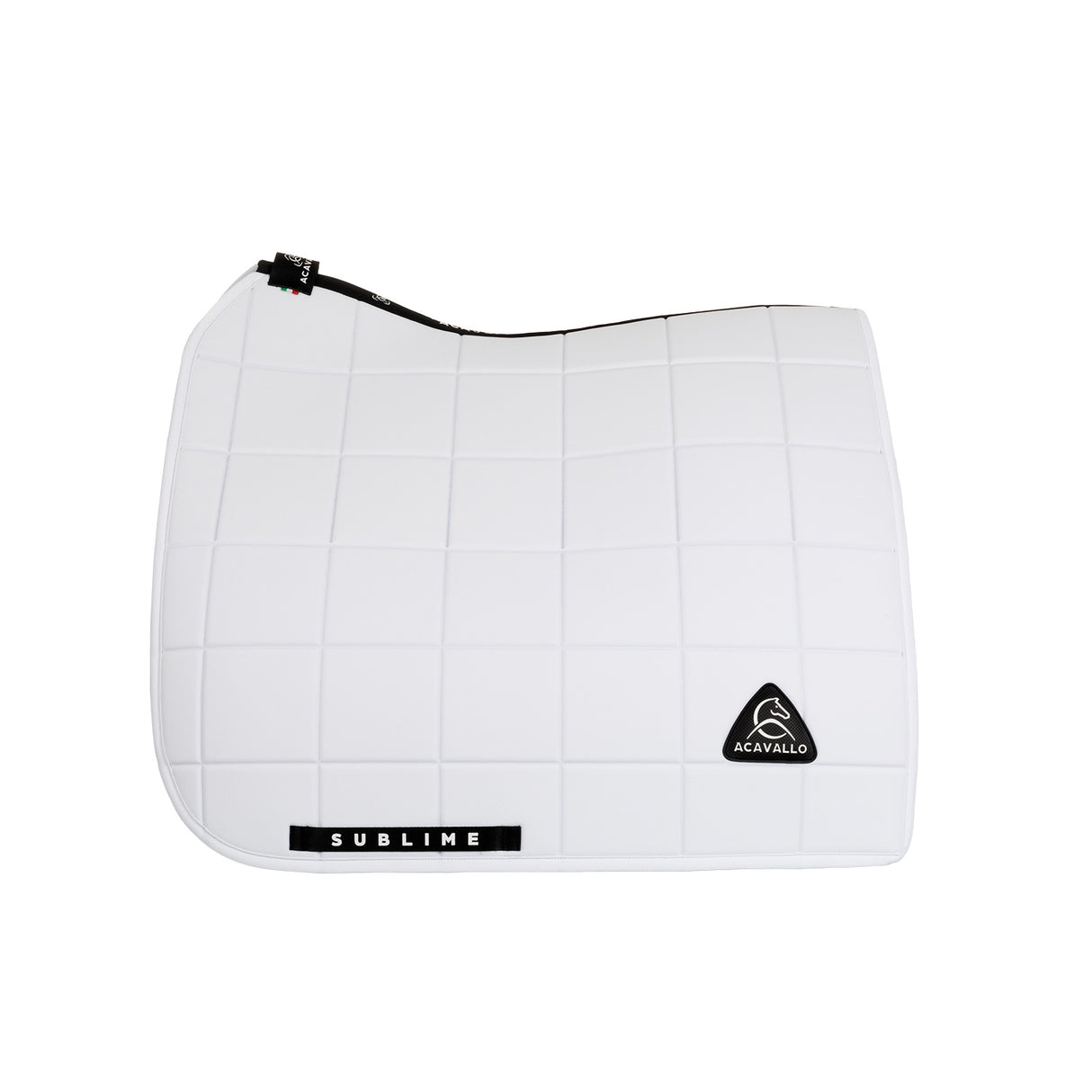 Acavallo Square Dressage Saddle Pad W/Square Back Corner #colour_white