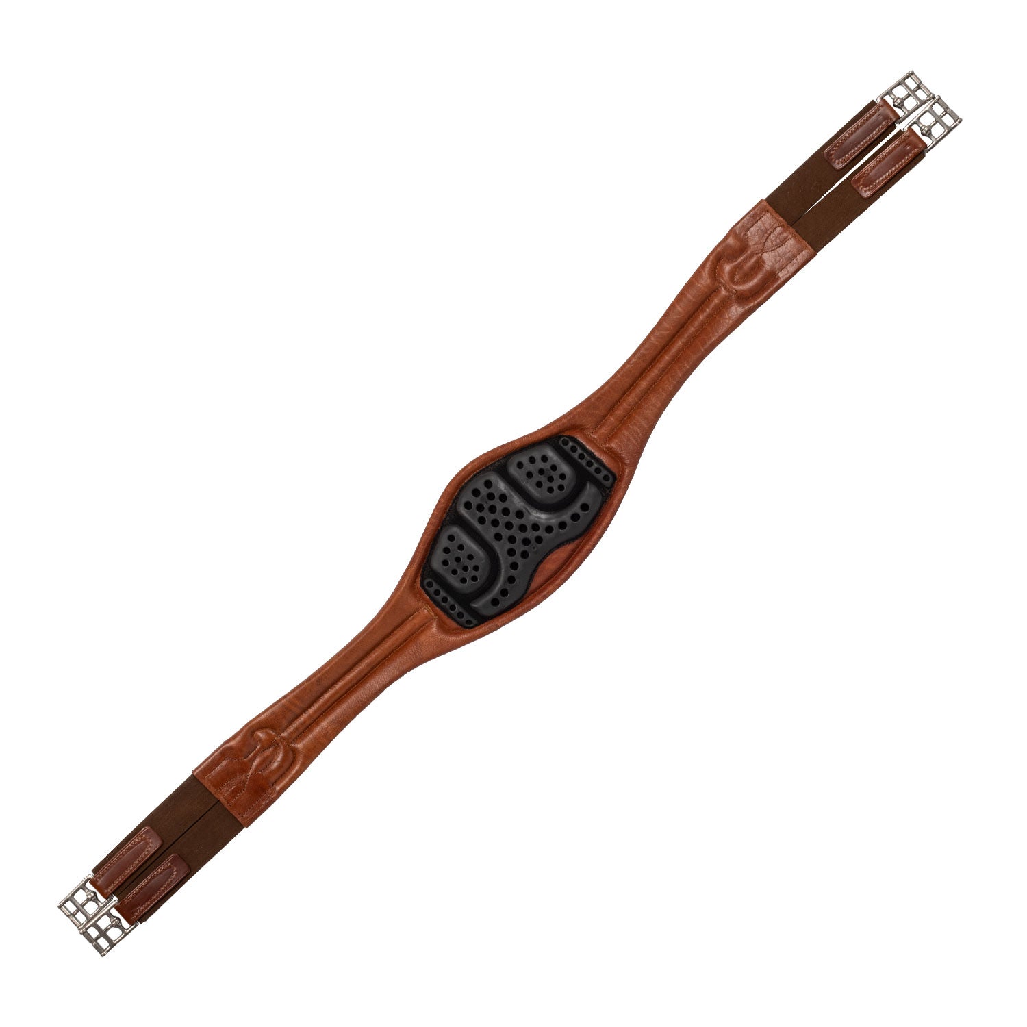 Acavallo Anatomical Jumping Girth Leather #colour_cognac