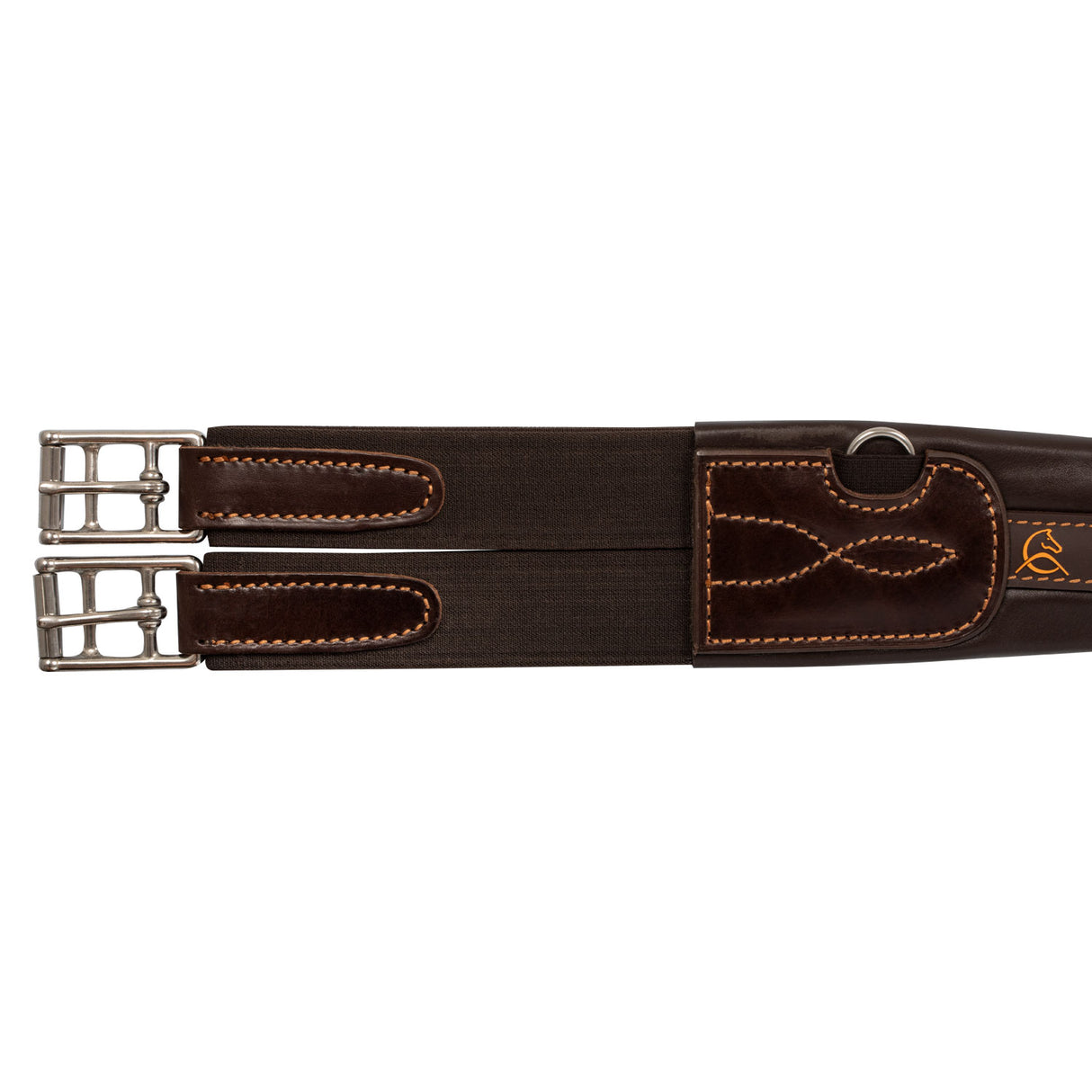 Acavallo Anatomical Jumping Girth Leather #colour_brown