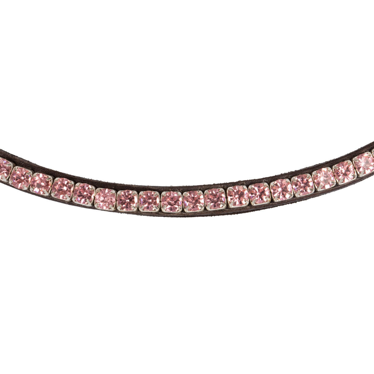 Acavallo Browband Calfskin & Round Crystals #colour_brown-pink