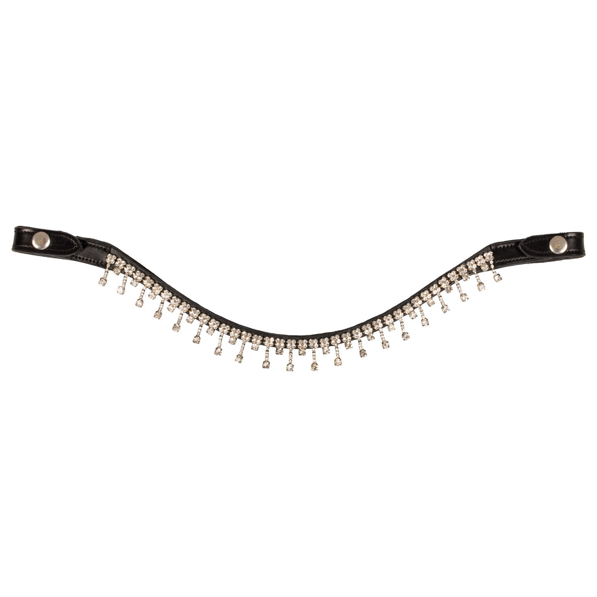 Acavallo Queen Browband Calfskin & Crystals #colour_black-transparent