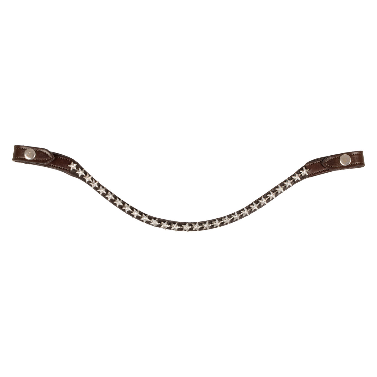 Acavallo Browband Calfskin & Starry Crystals #colour_brown-transparent