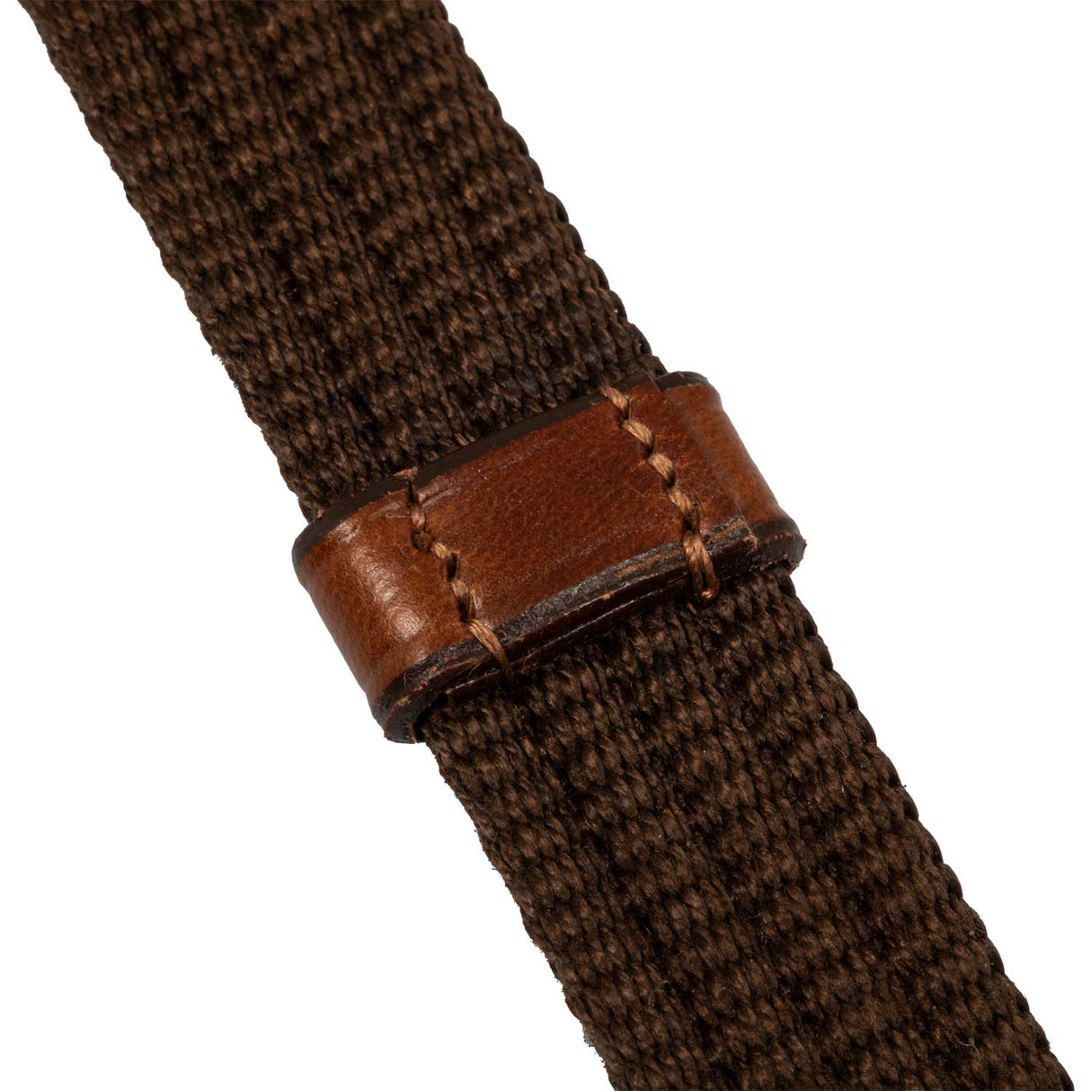 Acavallo Nylon Reins Leather Loops #colour_cognac