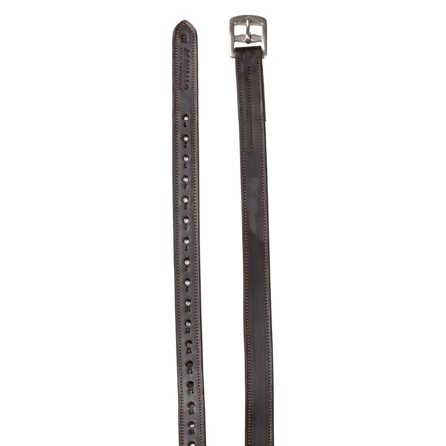 Acavallo Calfskin Stirrup Leathers Internal Reinforcement #colour_brown