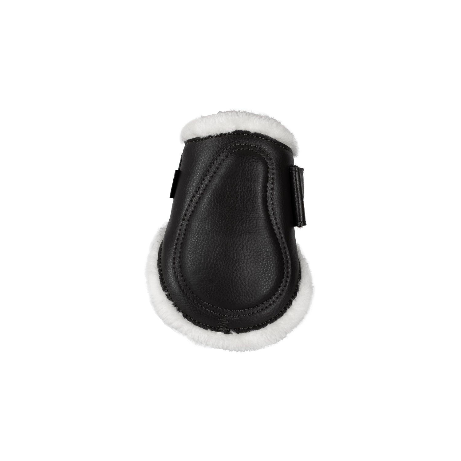 Acavallo Jumping Fetlock Boots Faux Sheepskin & Hook-And-Loop Closure #colour_black