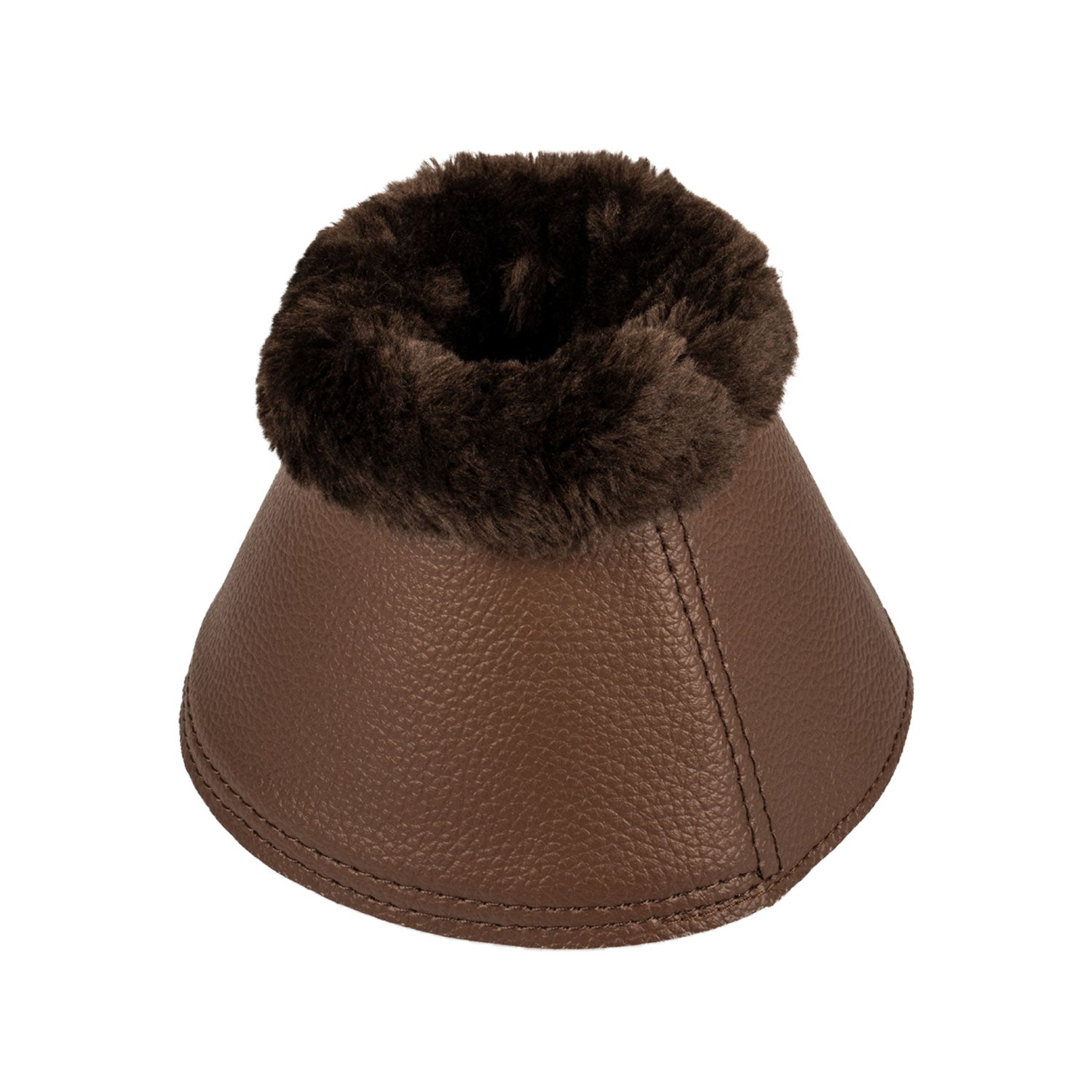 Acavallo Bell Boots Faux Sheepskin & Hook-And-Loop Closure #colour_brown