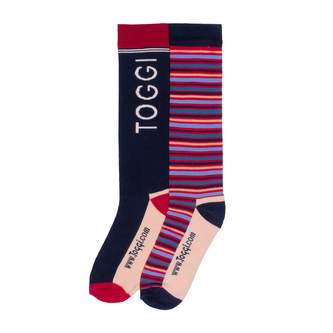 Toggi Alyssa Womens 2 Pack Socks #colour_navy-deep-pink