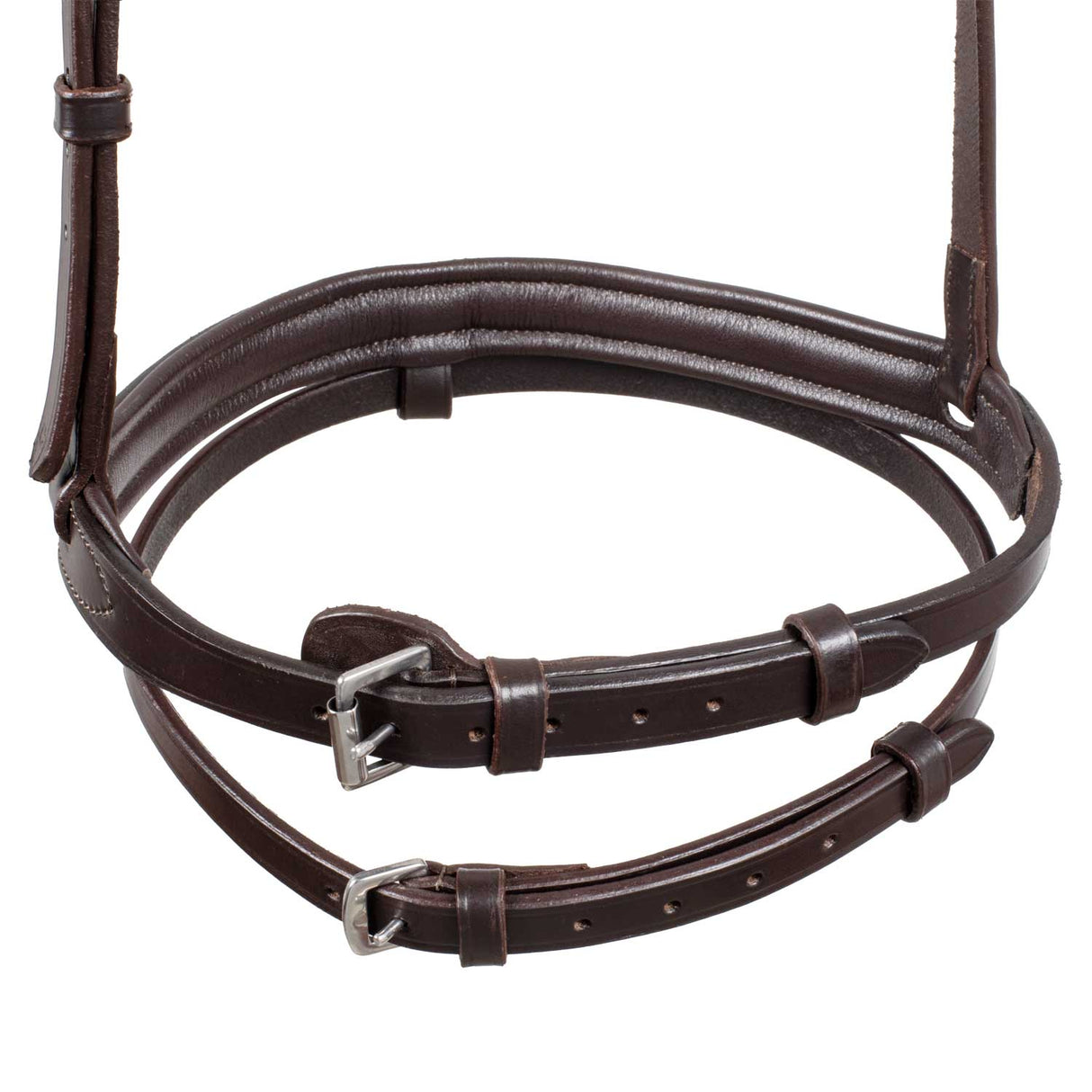 Equestro Leather Flash Noseband Bridle #colour_brown