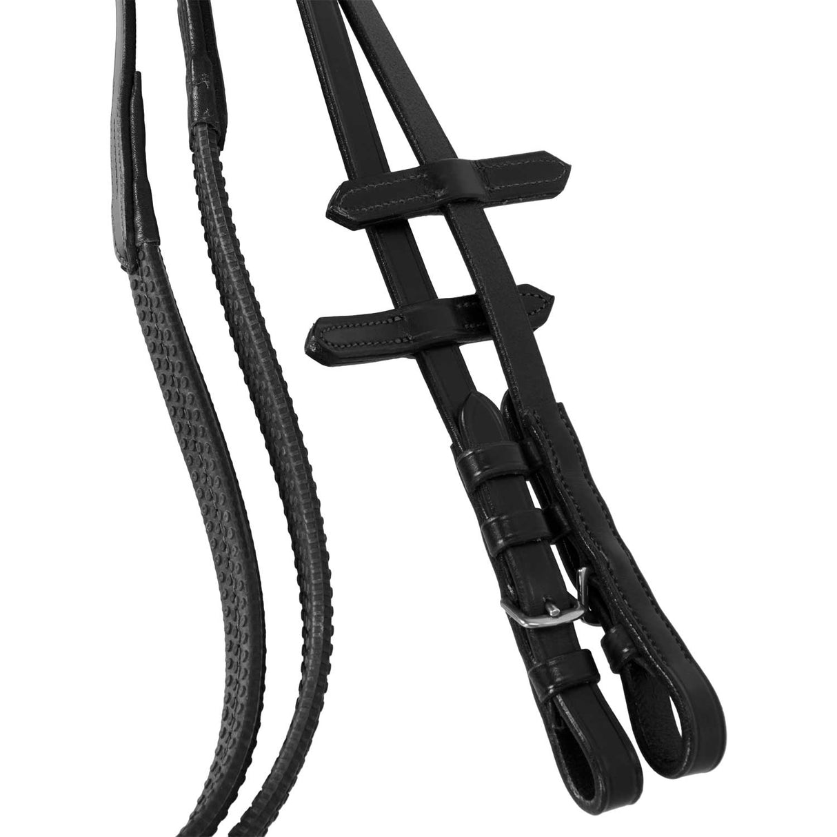Equestro Leather English Bridle With Embroideries New #colour_black