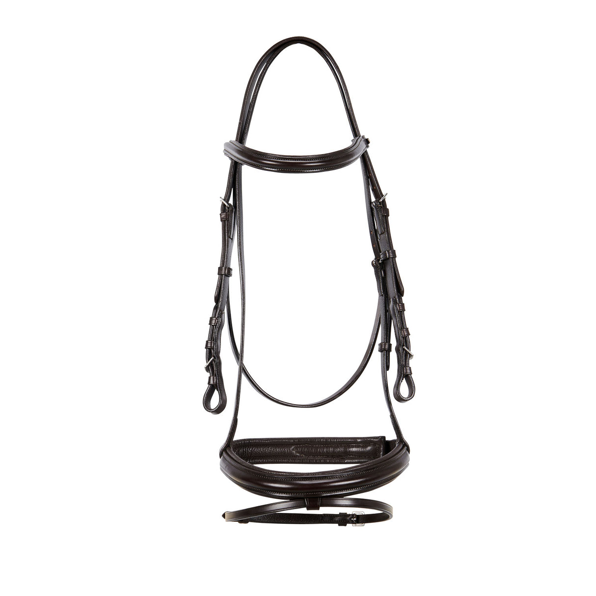 Equestro English Leather Bridle With Rubber Reins