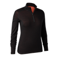 Deerhunter Women's Quinn Merino 1/2 Zip Undershirt #colour_black-oak